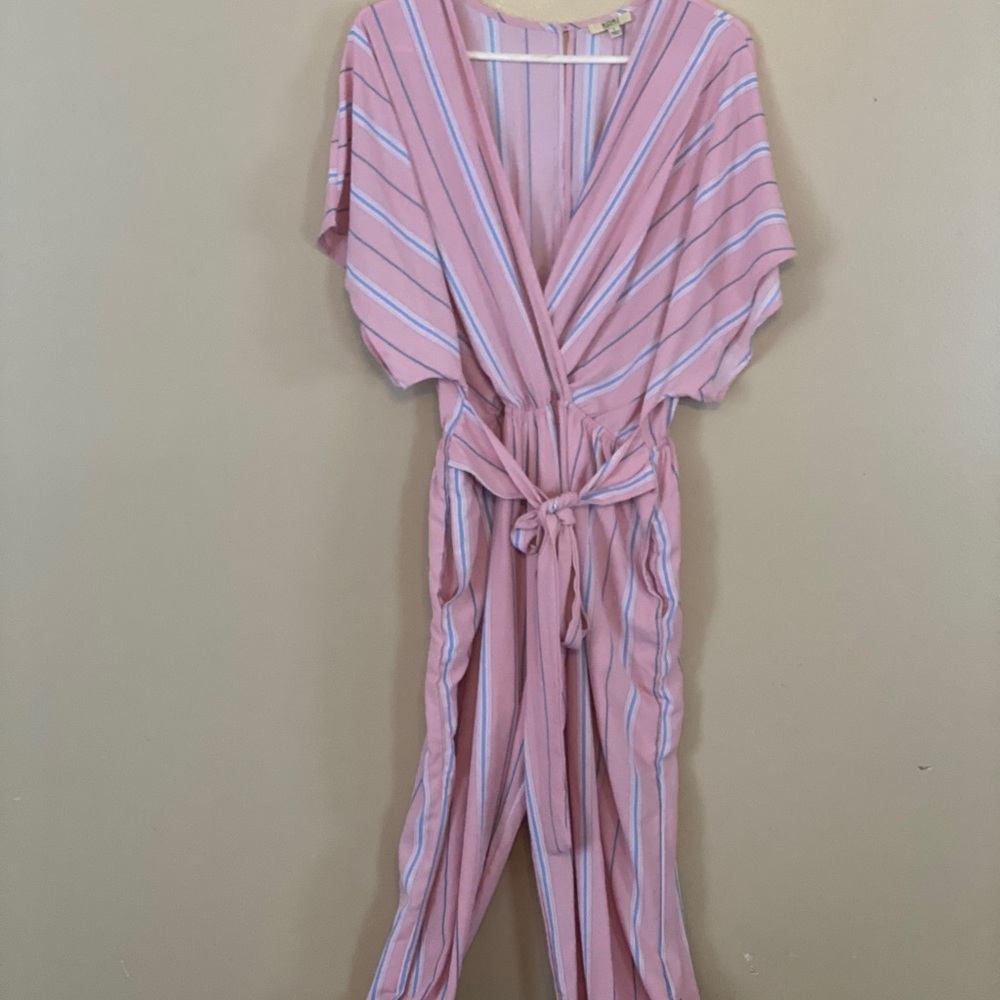 Kori pink Striped Romper  Sz Lg